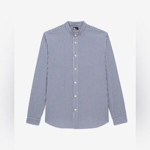 The Kooples Blue-Striped Shirt with Office Collar - Size M